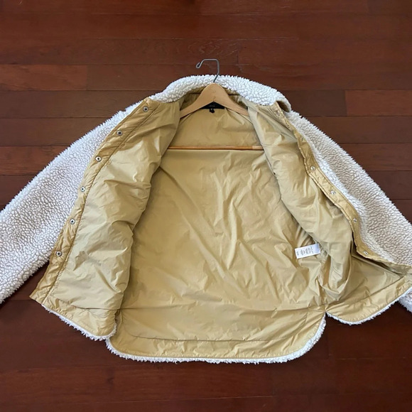 Rag & Bone Women’s Elliot Sherpa Shirt Jacket Beige Color size M Excellent - Picture 9 of 13